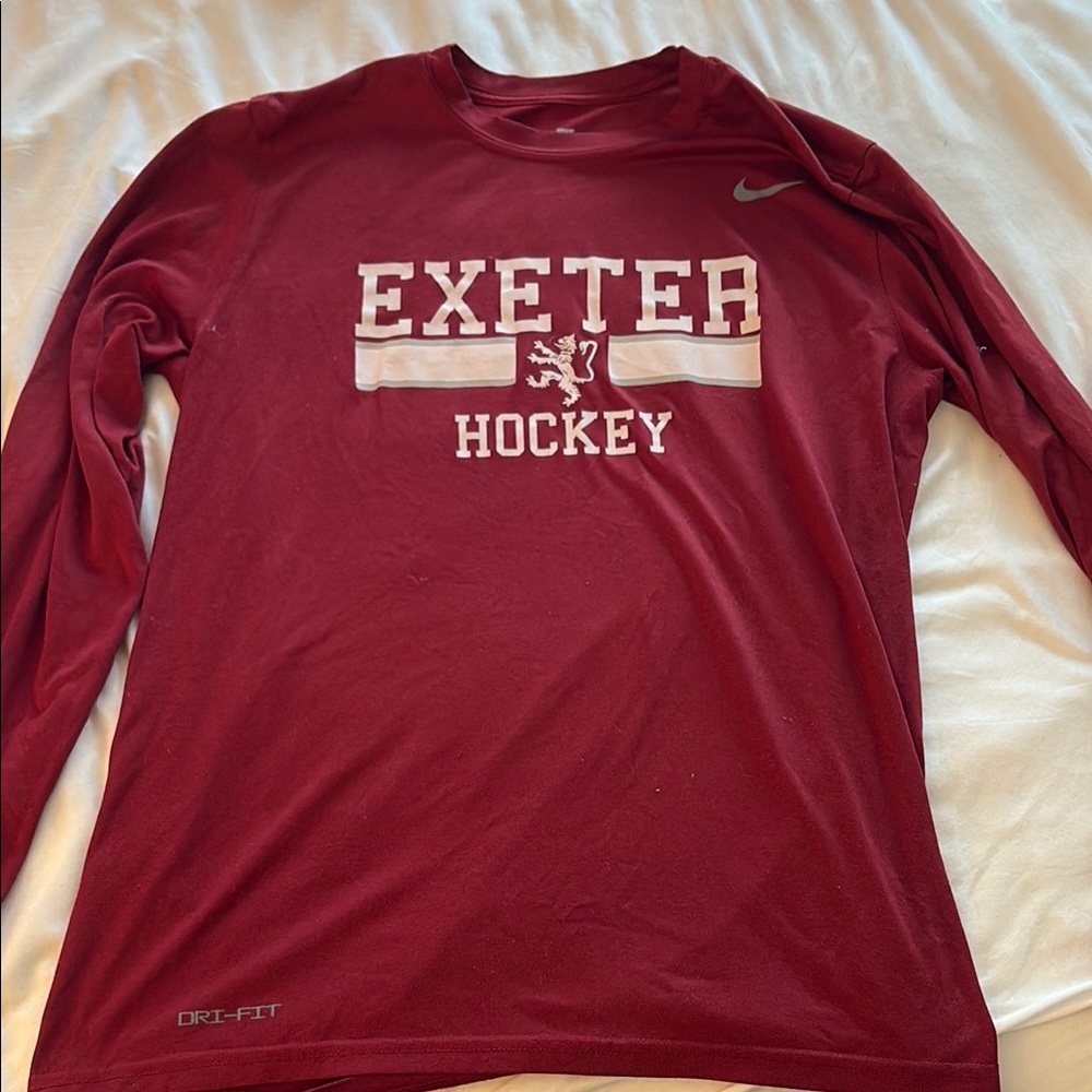 Nike Men's Exeter Hockey Red Long Sleeve Shirt
